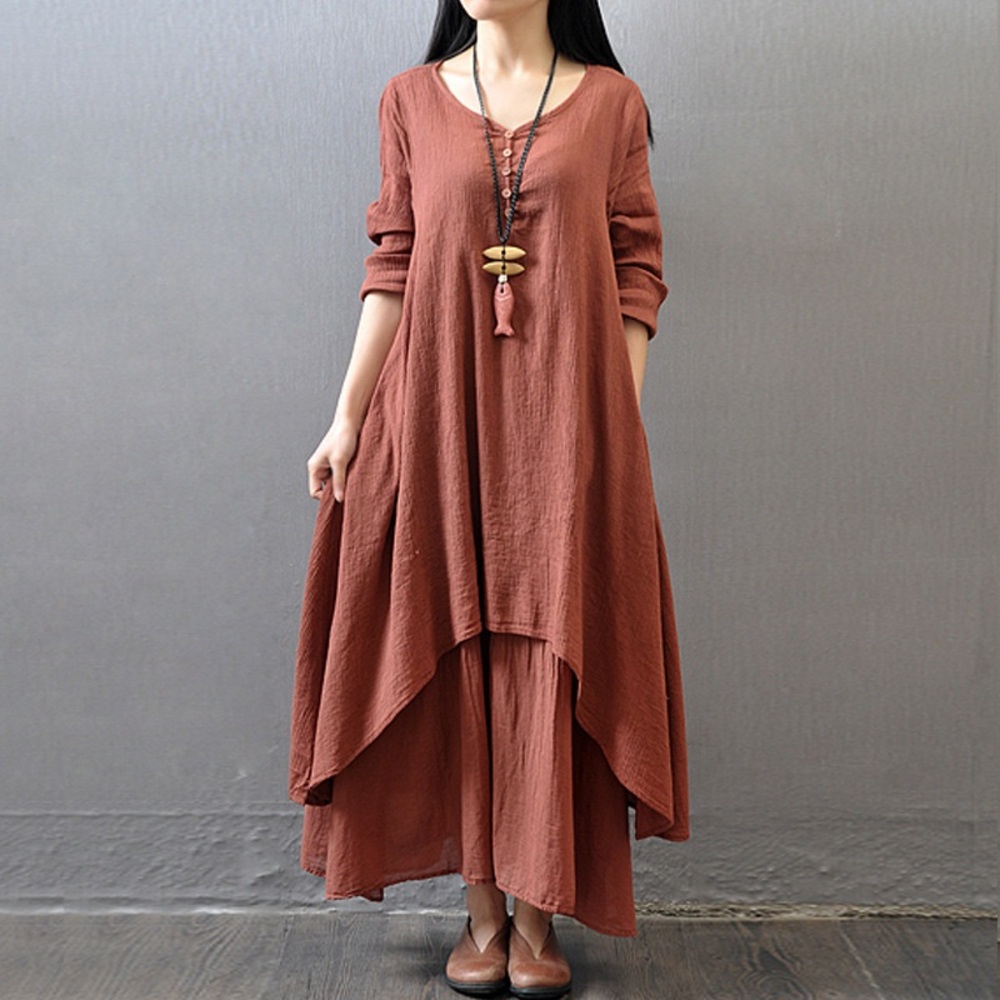 Terracotta tunic dress.